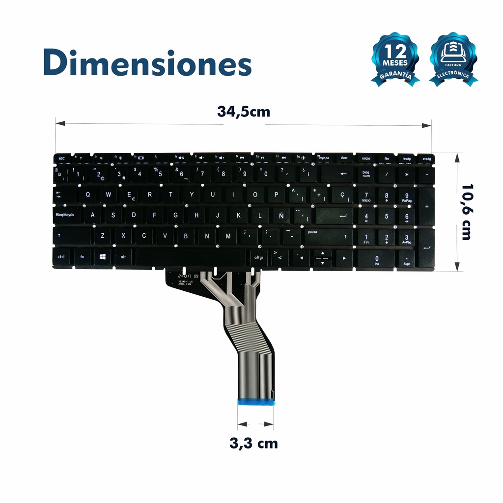 Teclado Portátil HP 15-BS 15-CW 15-BK 15-DA 15-BW 15-DY 15-CD 15-DB 15-BR 15-CB 15-BP 17-BS 17-AK 17-CA 15-CX NEGRO
