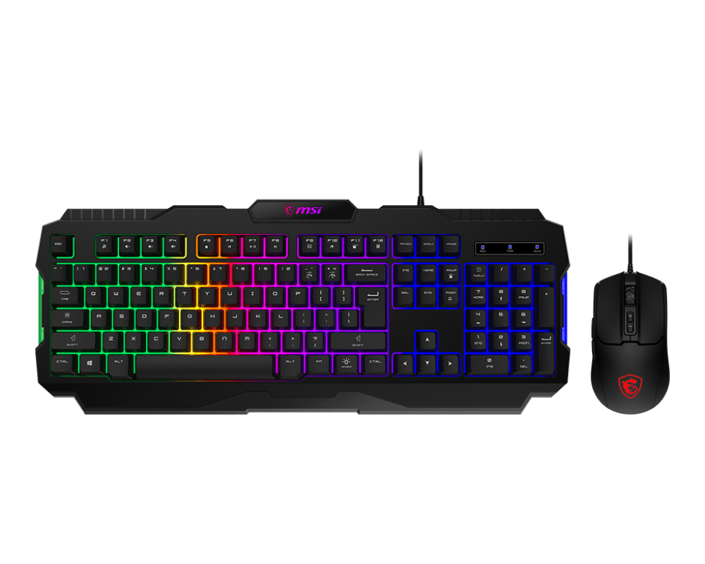 COMBO TECLADO Y MOUSE MSI FORGE GK100 - USB - RGB