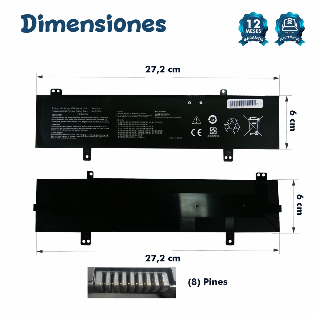 Bateria Asus Vivobook 15 X505ba X505bp X505za B31n1631