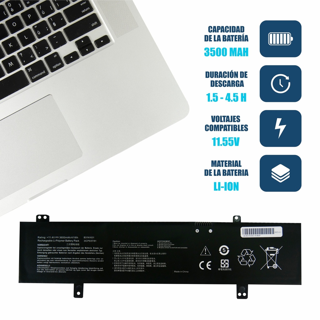 Bateria Asus Vivobook 15 X505ba X505bp X505za B31n1631