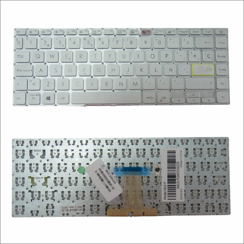 TECLADO ASUS X413 X421 E410 S433 VIVOBOOK S14 PLATEADO