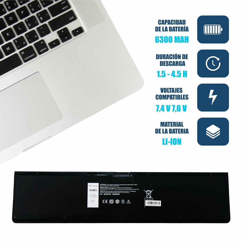 Batería Portátil Dell Latitude E7440 E7420 E7450 7.7 7.6V 7.4V