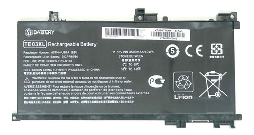 BATERIA HP TX03 TE03XL TE04XL TE04 OMEN 15-AX000 15-BC 15-BC099NIS 15T-AX