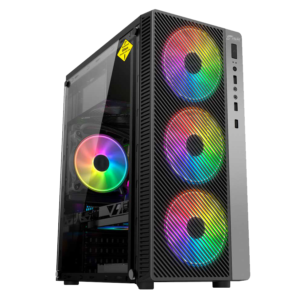 CHASIS JYR GAMER HONOR JX100 4 FAN RGB VIDRIO