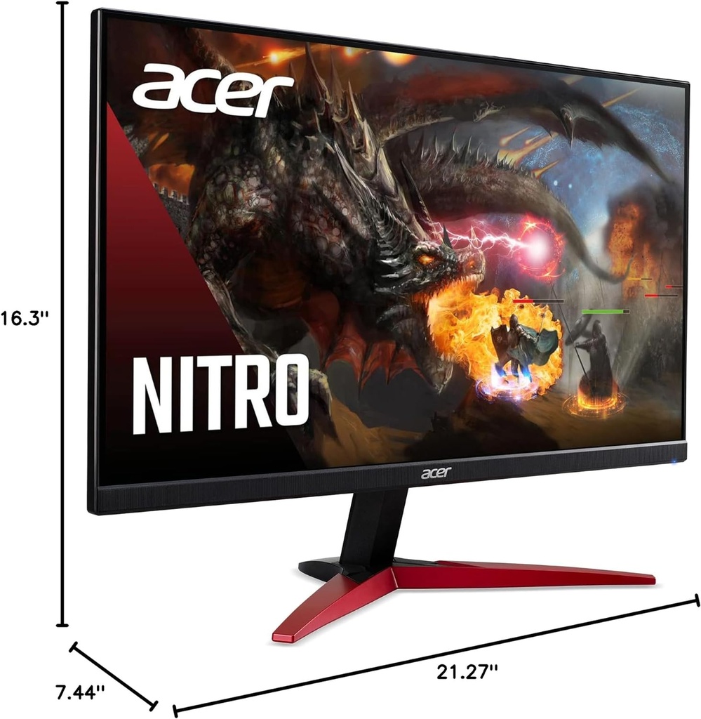Monitor Acer Nitro KG241Y Ebmiix Full HD 1920x1080 de 23.8 pulgadas | AMD FreeSync | Actualización de hasta 100 Hz