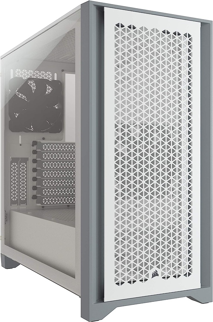 Corsair 4000D Airflow - Gabinete ATX semitorre para PC con vidrio templado (Blanco)