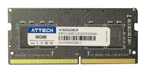 MEMORIA RAM PORTATIL DDR4 8GB 3200 - ATTECH