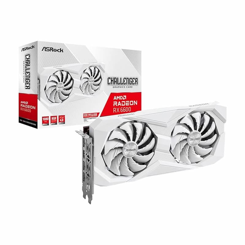 TARJETA DE VIDEO AMD RADEON RX 6600 8GB GDDR6 ASROCK BLANCA