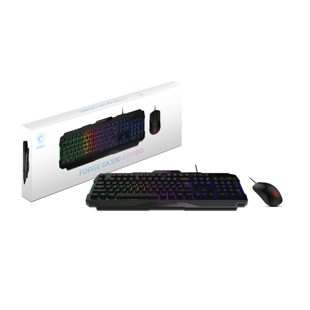 COMBO TECLADO Y MOUSE MSI FORGE GK100 - USB - RGB