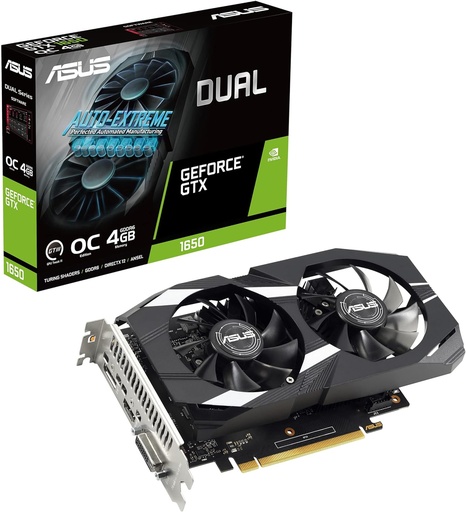 [K451650] ASUS Dual GeForce® GTX 1650 V2 OC Edition 4 GB GDDR6 (PCIE 3.0), memoria GDDR6 de 4 GB
