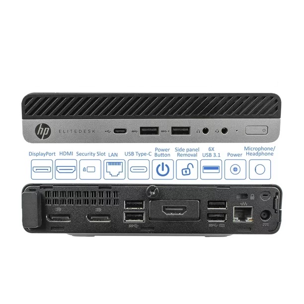 CPU HP MINI ELITEDESK 800 G4 INTEL I5 8500T DDR4 8GB M.2 NVME 256GB LICENCIA WINDOWS 10