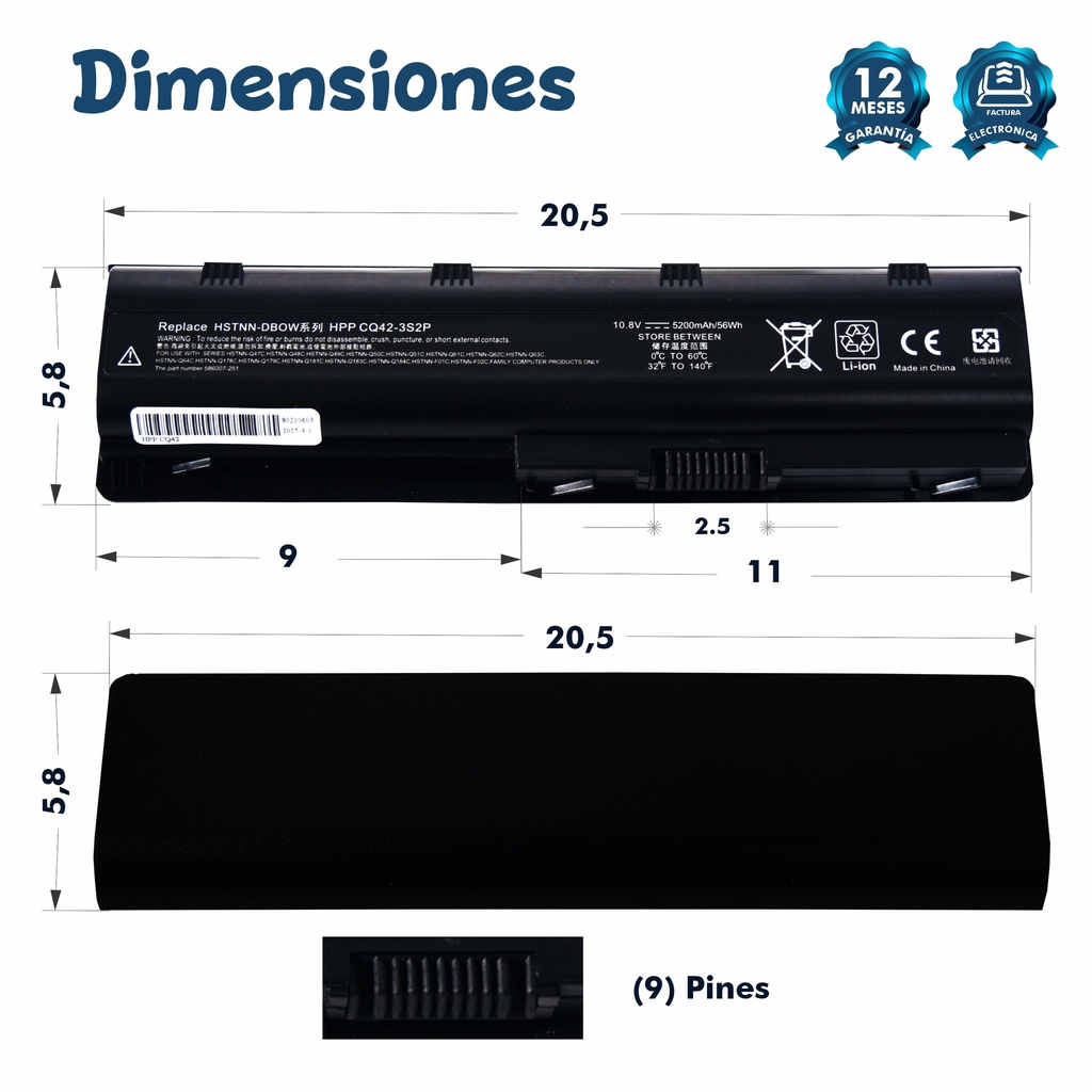 Batería Hp 1000 / Compaq G4 / cq43 / cq43 / C56 Hp / 240 G1 / cq42/MU06