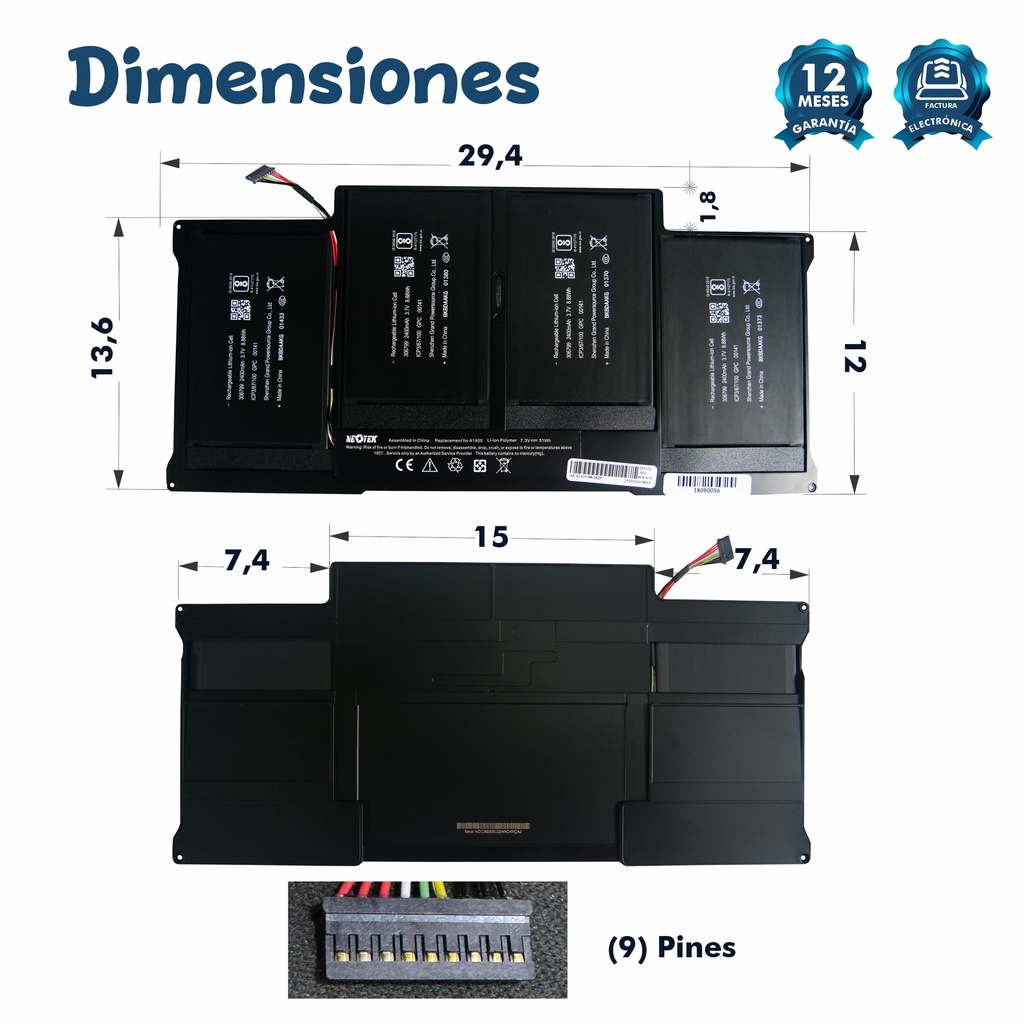 Batería Apple Macbook Air 13 A1369 / A1405 / A1466