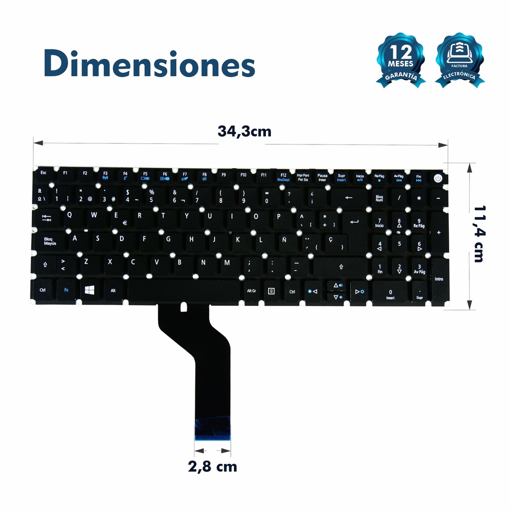Teclado Acer A315-53 A315-51 A515-51 E5-573 E5-575G V3-575G
