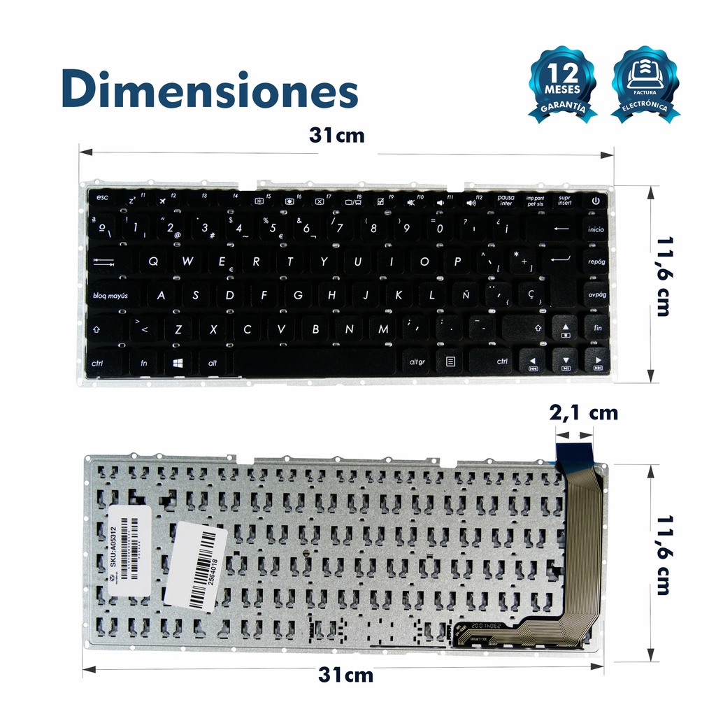 Teclado Portátil Asus A441 / S441 / X441 / X400N