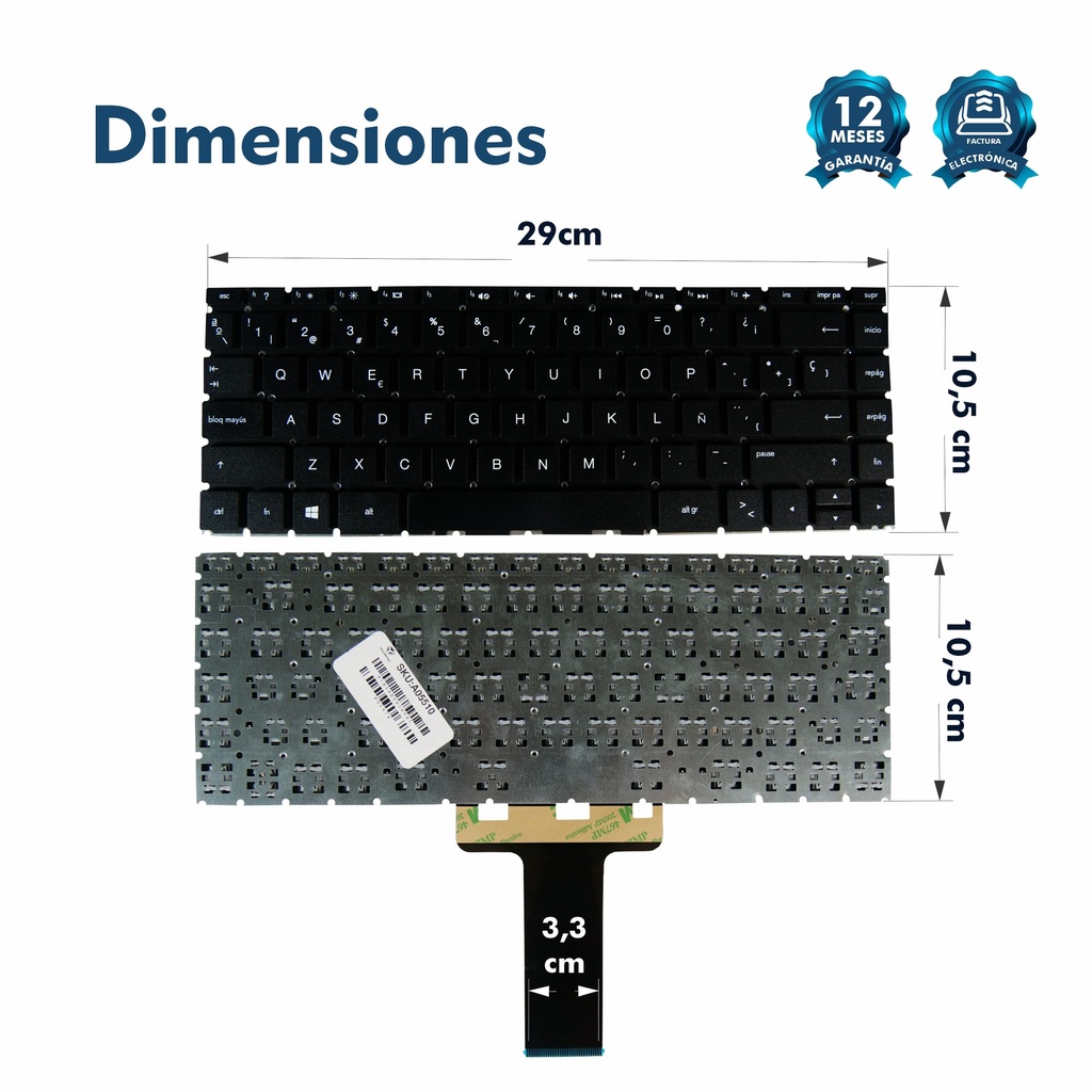Teclado Hp 14-BS 14-BP 14-BW 14-BA 14-CF 245 G6 240 G6 NEGRO