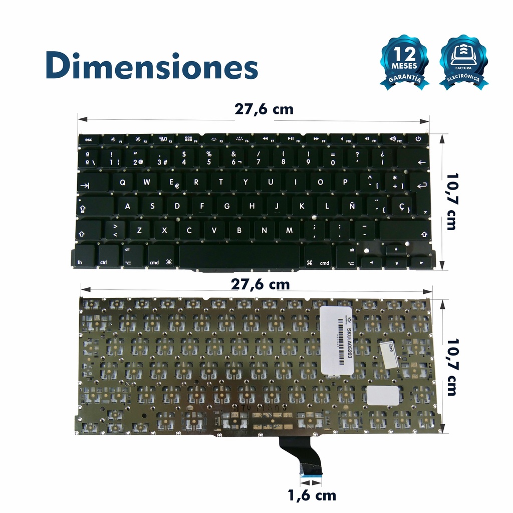 TECLADO APPLE MAC A1502 EMC 2678 2875 2835 2013 2014 2015 año