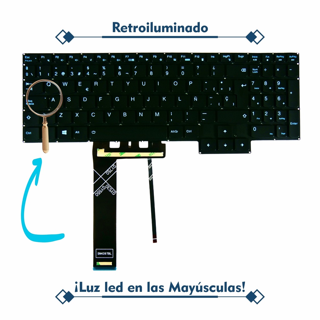 TECLADO LENOVO LEGION Y7000 2020 R7000 2020 GY530 GY550 GY750 Y550-15 Y550-17 5-15ARO5H 5-15IMH05H 5-17ACH6H,