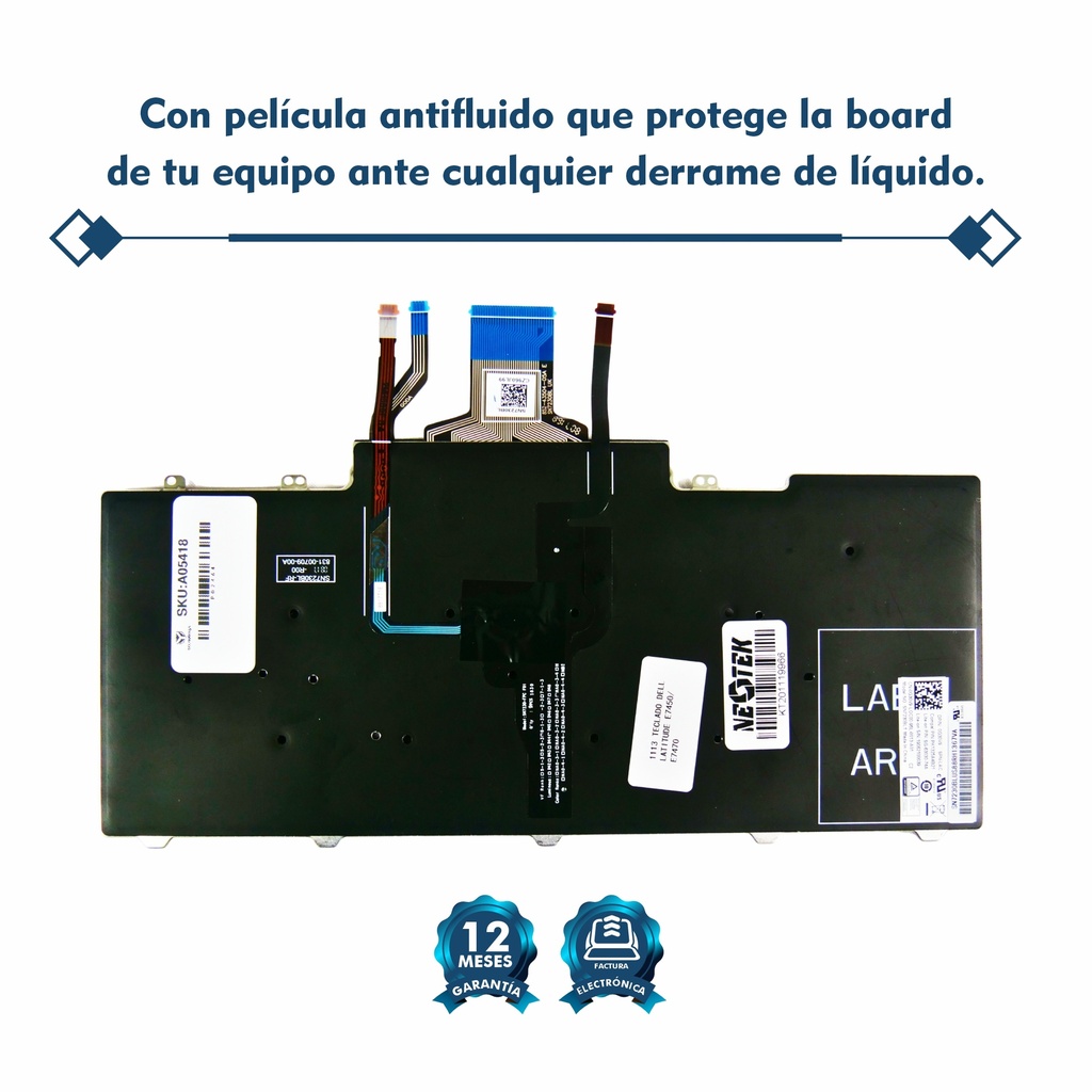Teclado Dell Latitude 3340 3350 E7450 E7470 E5450 E5470 E7480 CON FUNCIONES DE MOUSE