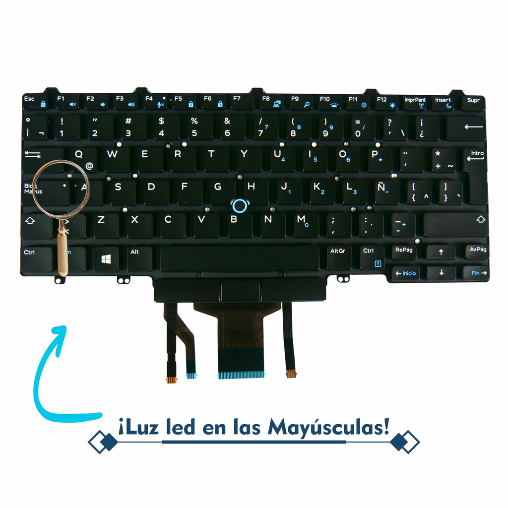 Teclado Dell Latitude 3340 3350 E7450 E7470 E5450 E5470 E7480 CON FUNCIONES DE MOUSE