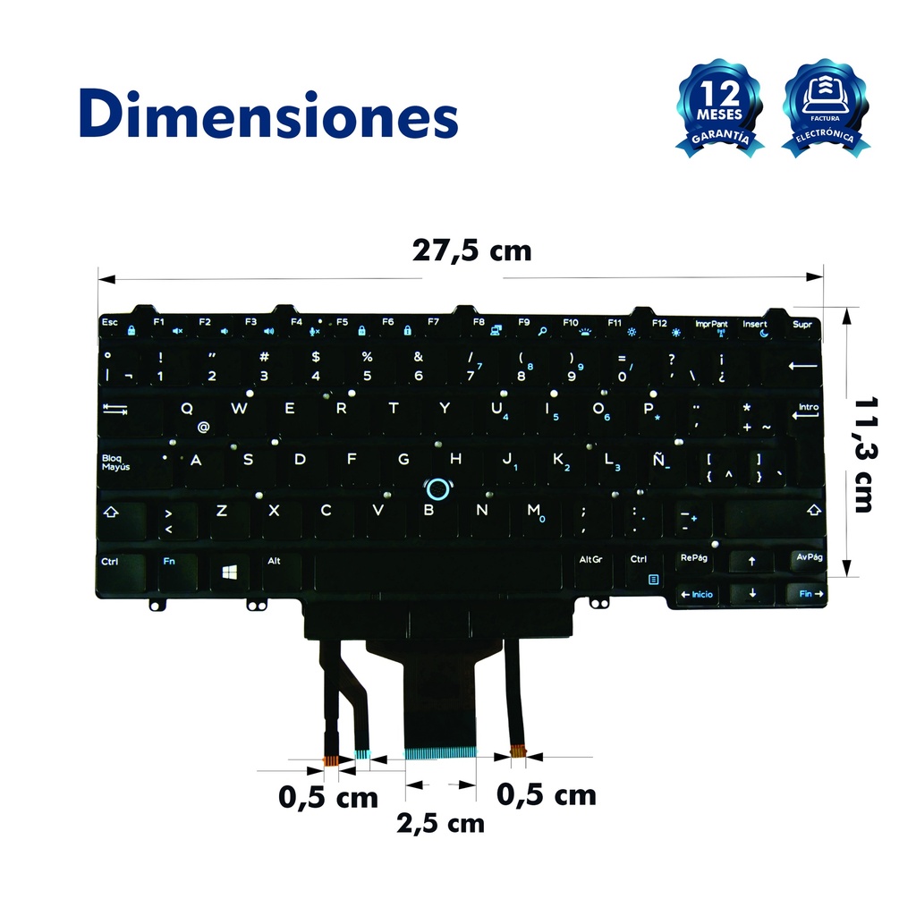 Teclado Dell Latitude 3340 3350 E7450 E7470 E5450 E5470 E7480 CON FUNCIONES DE MOUSE