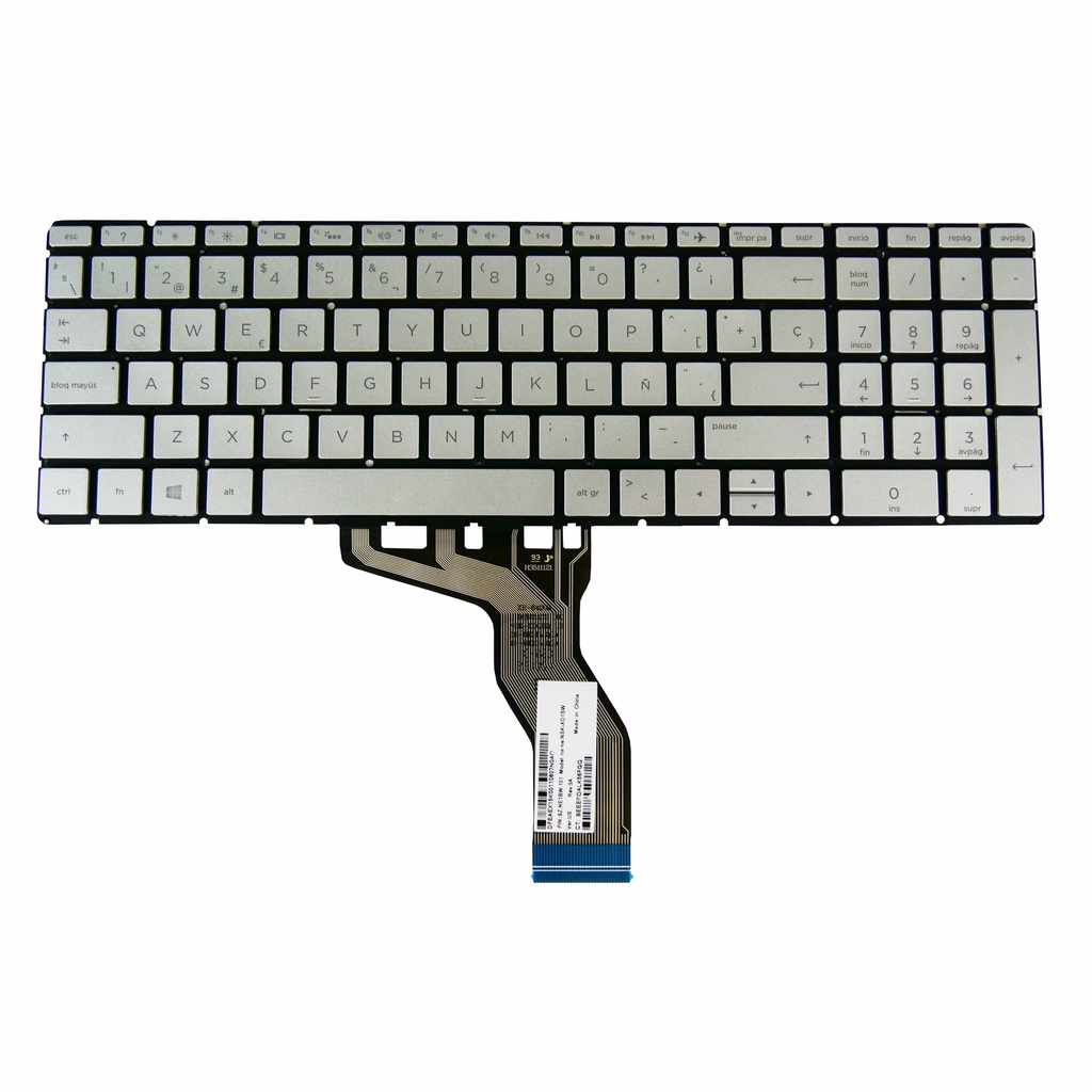 Teclado Portátil HP 15-BS 15-CW 15-BK 15-DA 15-BW 15-DY 15-CD 15-DB 15-BR 15-CB 15-BP 17-BS 17-AK 17-CA 15-CX PLATEADO RETRO