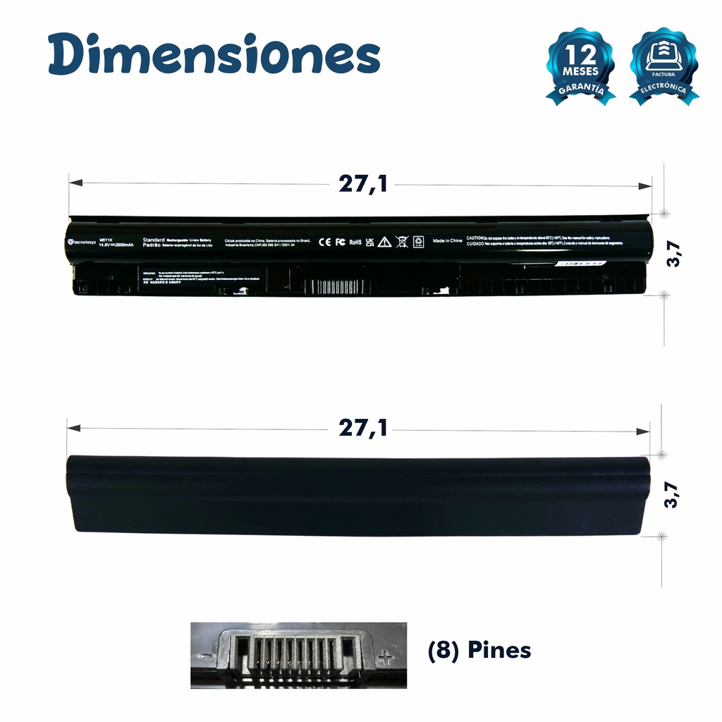 Batería Portatil Dell 14-3451 /  3552 / 5451 M5Y1K