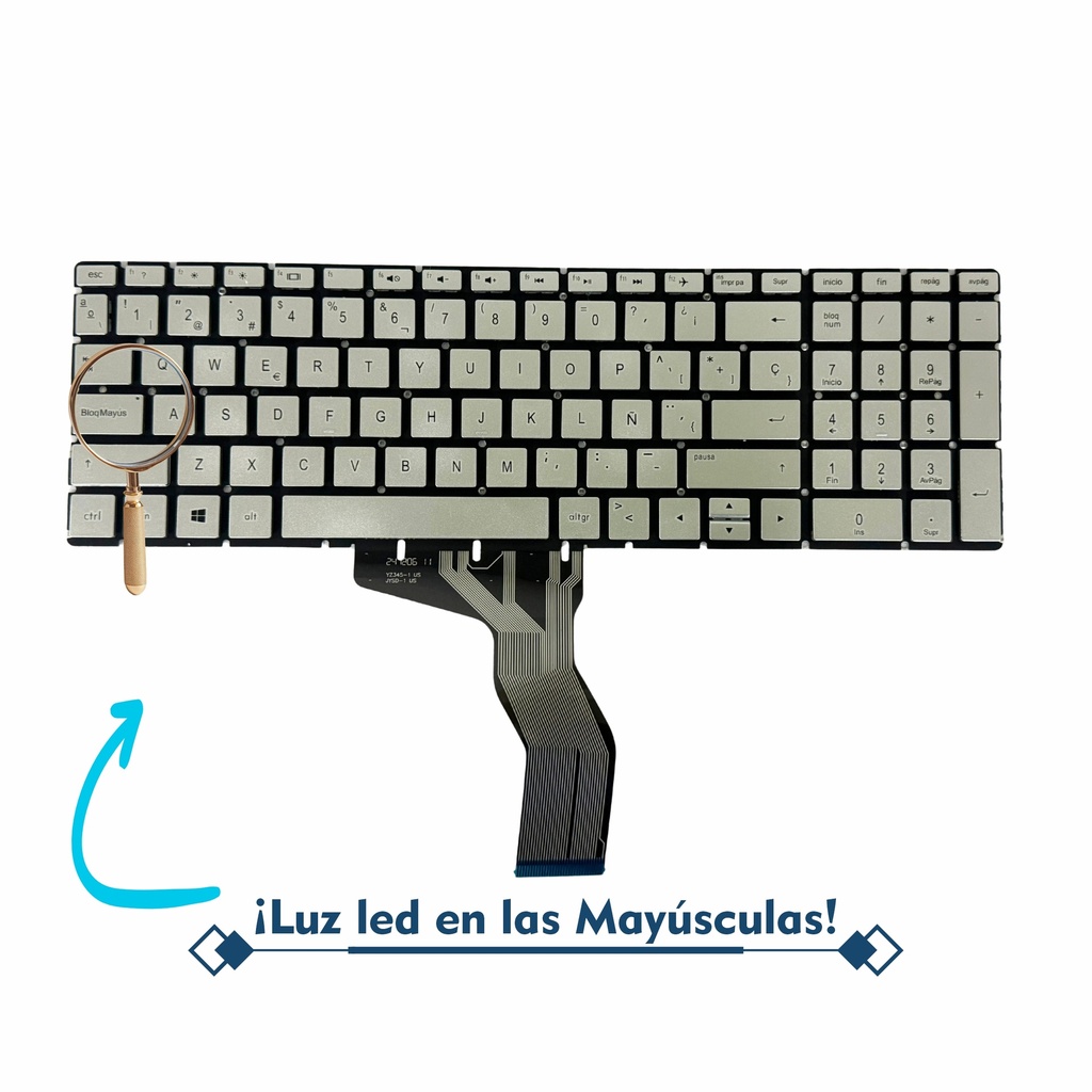 Teclado Portátil HP 15-BS 15-CW 15-BK 15-DA 15-BW 15-DY 15-CD 15-DB 15-BR 15-CB 15-BP 17-BS 17-AK 17-CA 15-CX PLATEADO