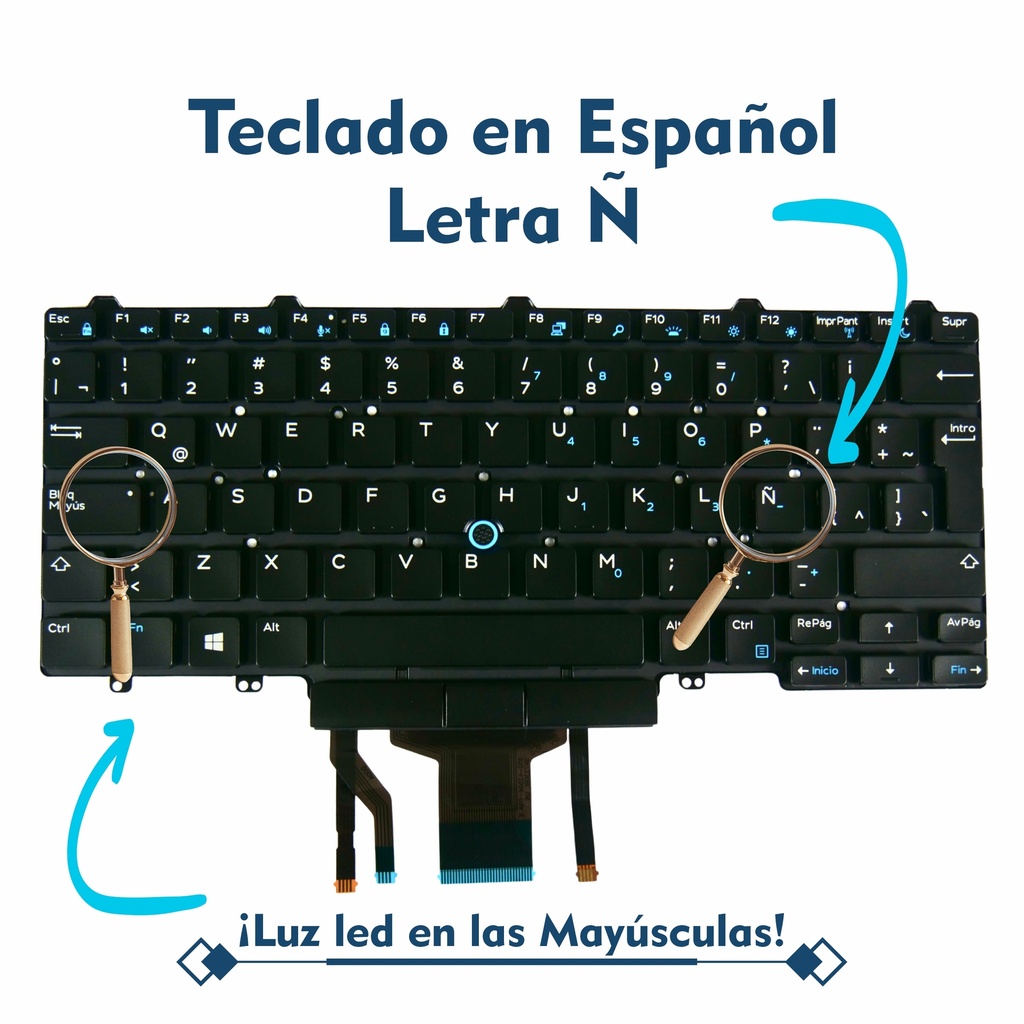 Teclado Dell Latitude 3340 3350 E7450 E7470 E5450 E5470 E7480 CON FUNCIONES DE MOUSE