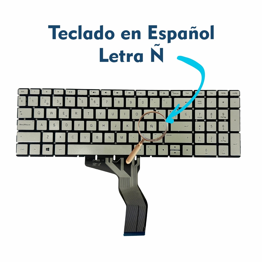 Teclado Portátil HP 15-BS 15-CW 15-BK 15-DA 15-BW 15-DY 15-CD 15-DB 15-BR 15-CB 15-BP 17-BS 17-AK 17-CA 15-CX PLATEADO