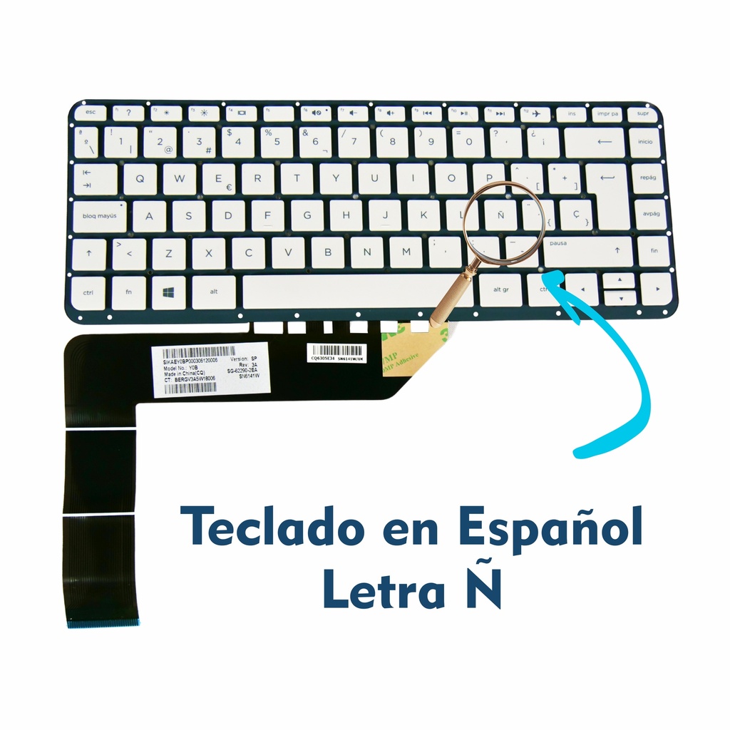 Teclado Hp 14-P 13-C 14-Z028LA  14-P 13-C 14Z-V 14-P 14-A 14-V BLANCO