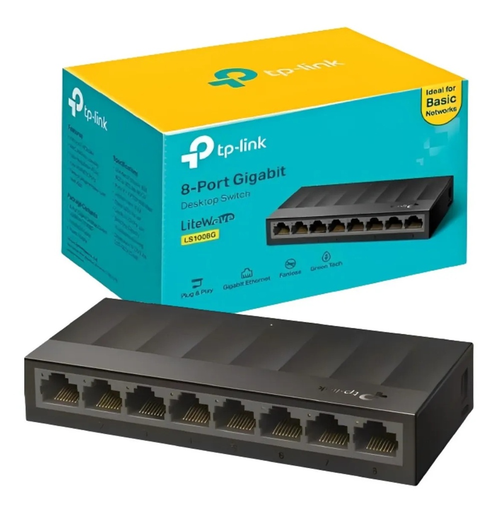Tp-link Ls1008g Switch Escritorio Litewave 8 Puertos Gigabit
