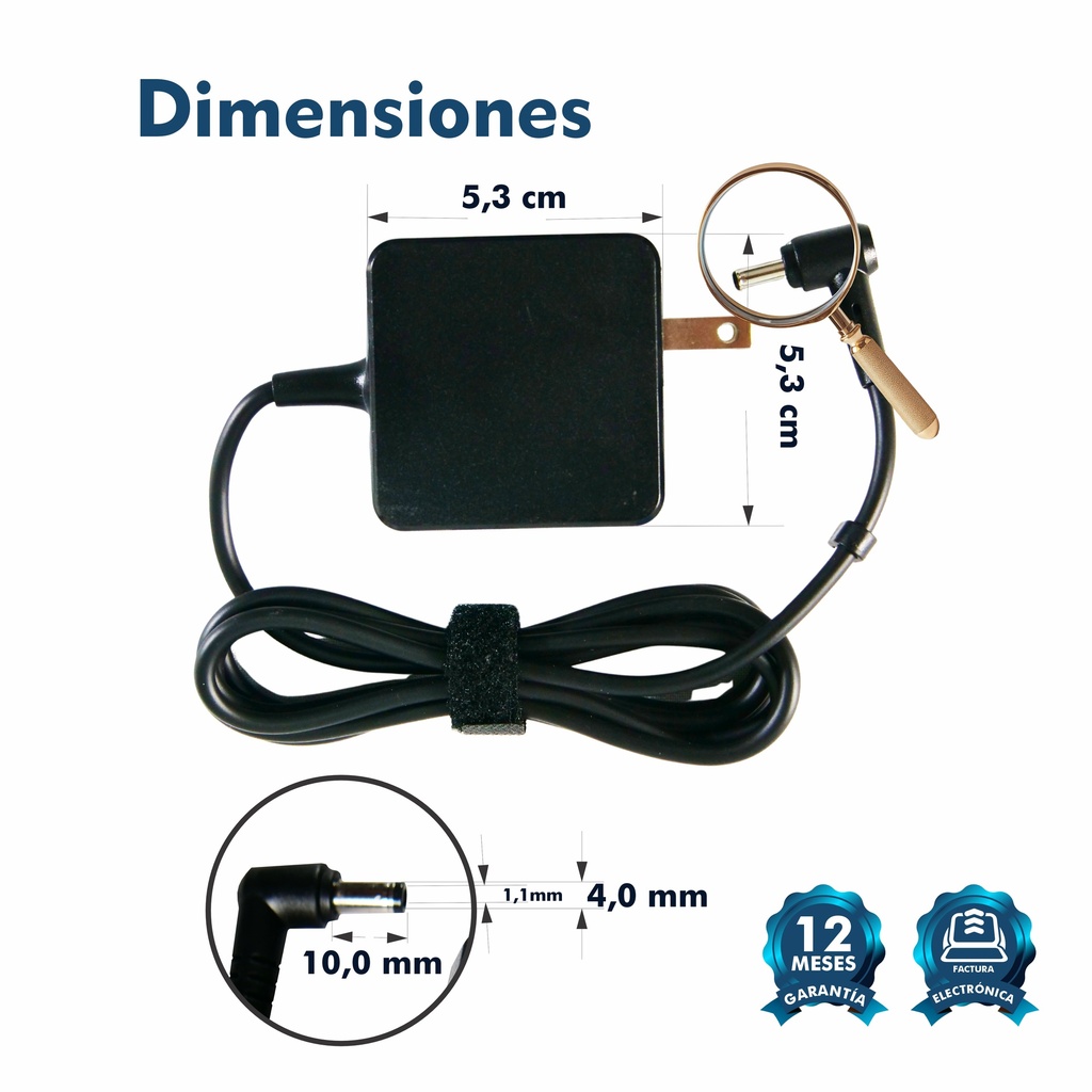 CARGADOR PORTATIL ASUS VIVOBOOK 19V 1.75 AMP 4.0*1.35MM TIPO ORIGINAL