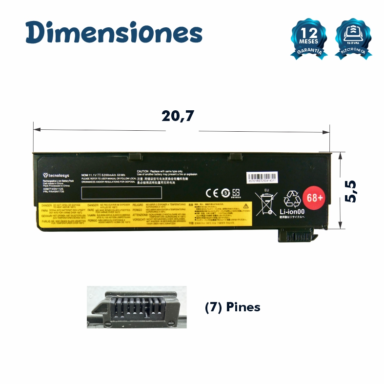 BATERIA LENOVO THINKPAD T440S T440 X240 X230S S440 S540 L450 T460 45n1135