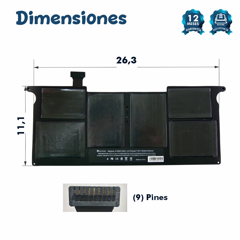 Bateria Apple MacBook Air 11 A1406 A1370 A1495 A1465 ( (2011 2012 2013 2014 2015 VERSION)