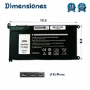 Batería DELL WDX0R T2JX4 p61f001 5565 5567 5568 5578 5378 5368 5379
