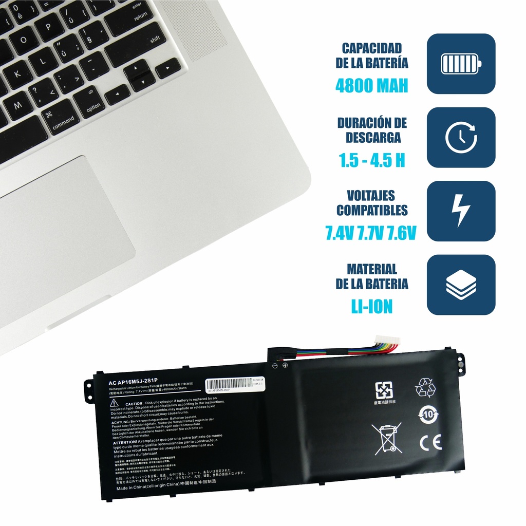 Bateria Acer Aspire 3 A315-21 A315-51 A315-31-C514 N17Q2 7.4v 7.7v 7.6v AP16M5J