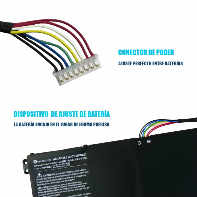 Batería Acer AC14B18J E3-111 E3-112-C30G V3-111 (11.4V-25WH)