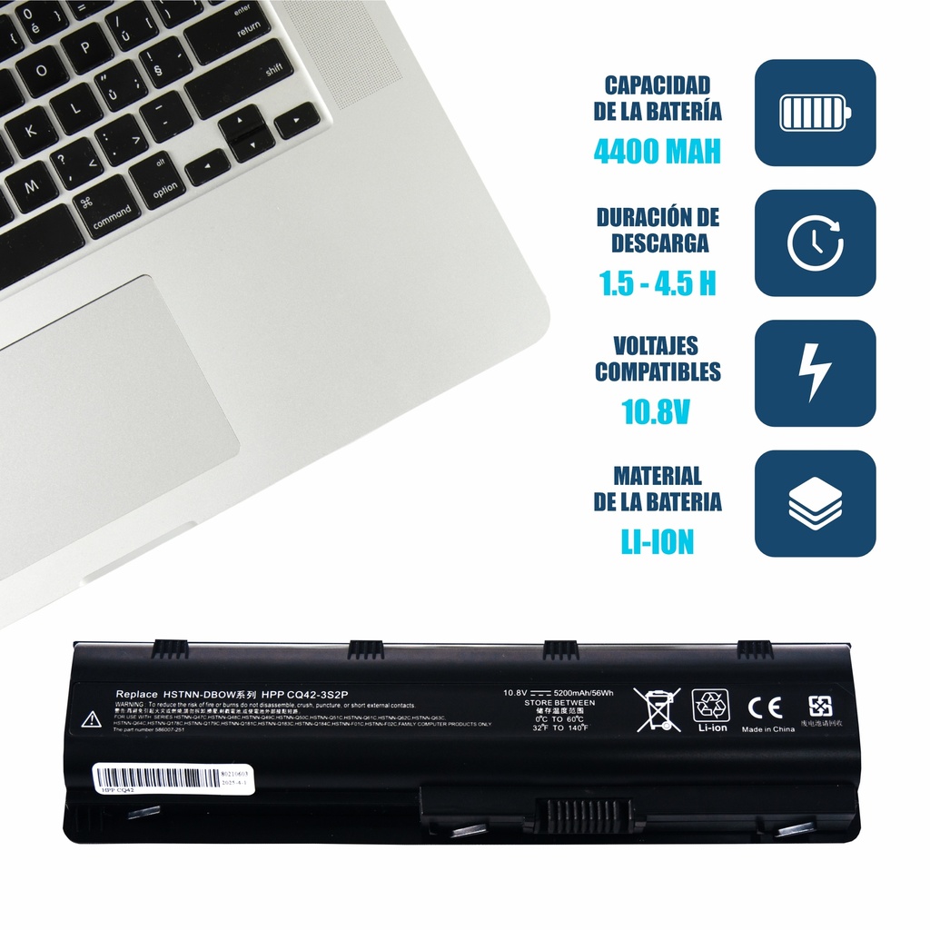 Batería Hp 1000 / Compaq G4 / cq43 / cq43 / C56 Hp / 240 G1 / cq42/MU06