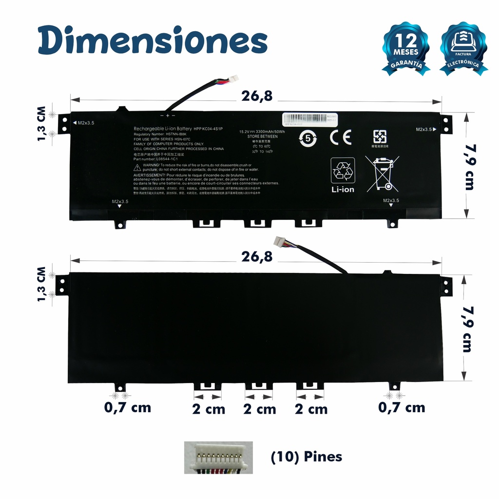 Batería para Portátil HP Envy X360 13-AG 13-AG 13-AR Envy 13-AH 13-AQ KC04XL
