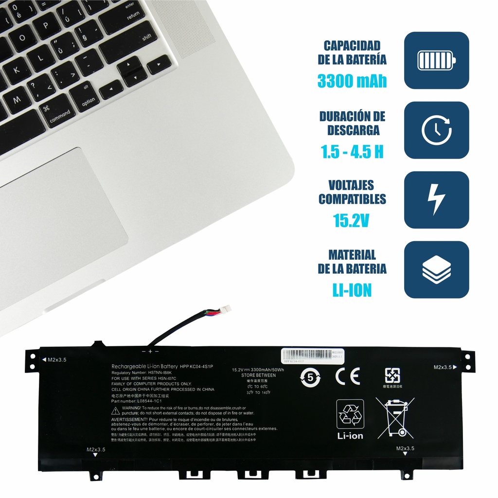 Batería para Portátil HP Envy X360 13-AG 13-AG 13-AR Envy 13-AH 13-AQ KC04XL