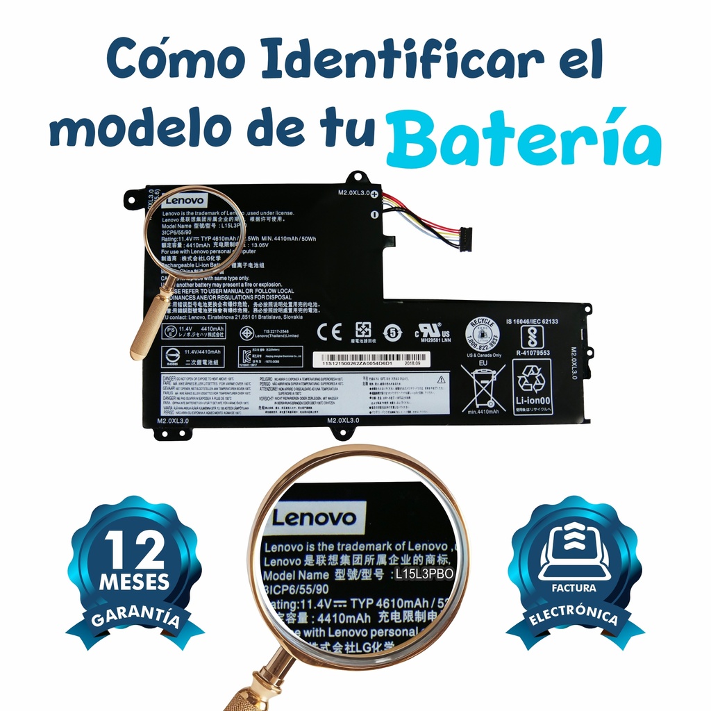 Batería Lenovo Ideapad 330S 330S-14IKB 320S-14IKB 330S-15ARR 330S-15AST 330S-15IKB VOLTAJE: 11.4 V y 11.6 V Y 11.7 TIPO C
