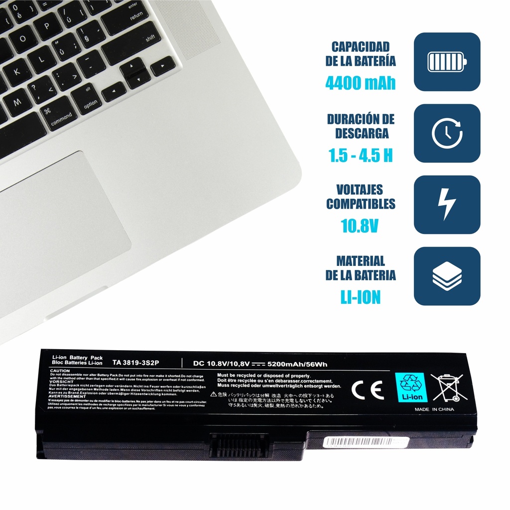 Bateria Toshiba 3817/3819/3634 c645 L750 / M645 /  PA3634U-1BAS 3817