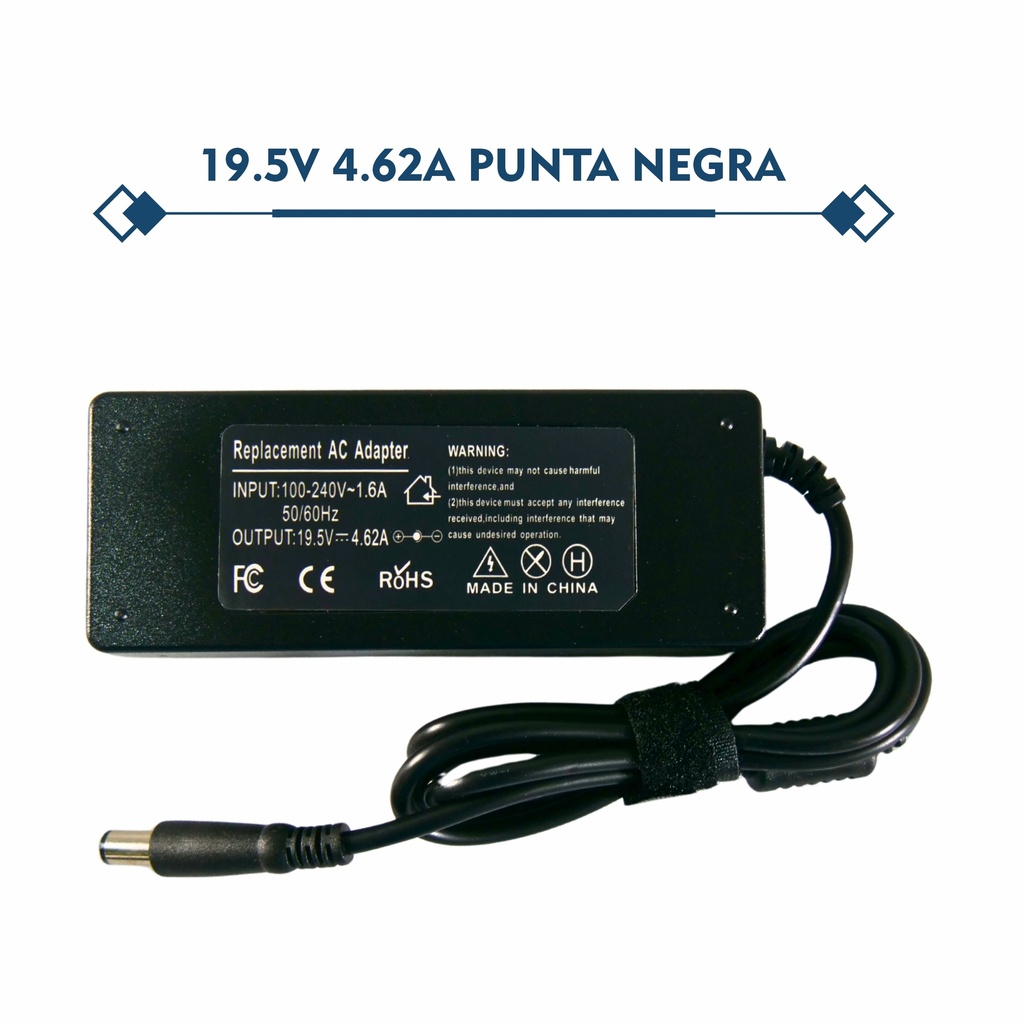CARGADOR PORTATIL DELL 19.5V  4.62 AMP AGUJA  7.4*5.0MM HOMOLOGADO