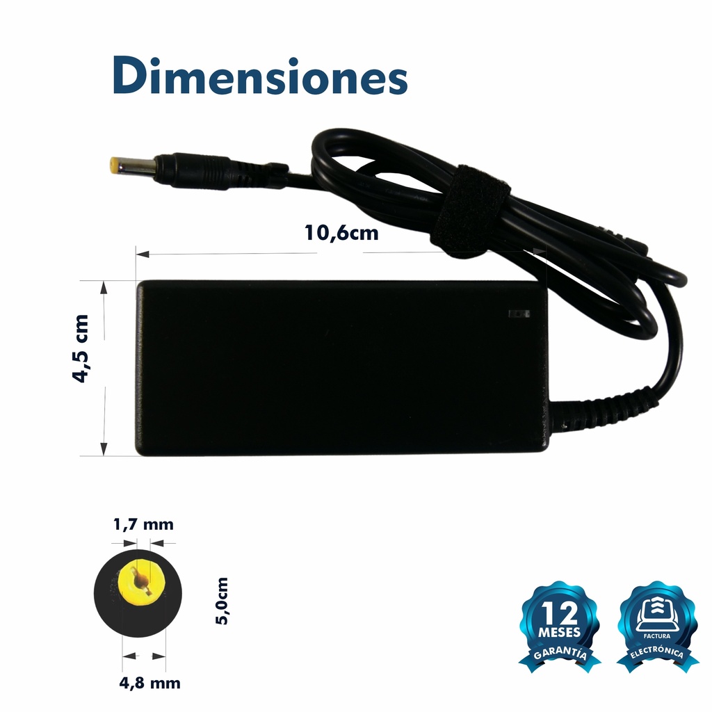 CARGADOR PORTATIL HP 18.5V 3.5 AMP 4.8*1.7MM HOMOLOGADO