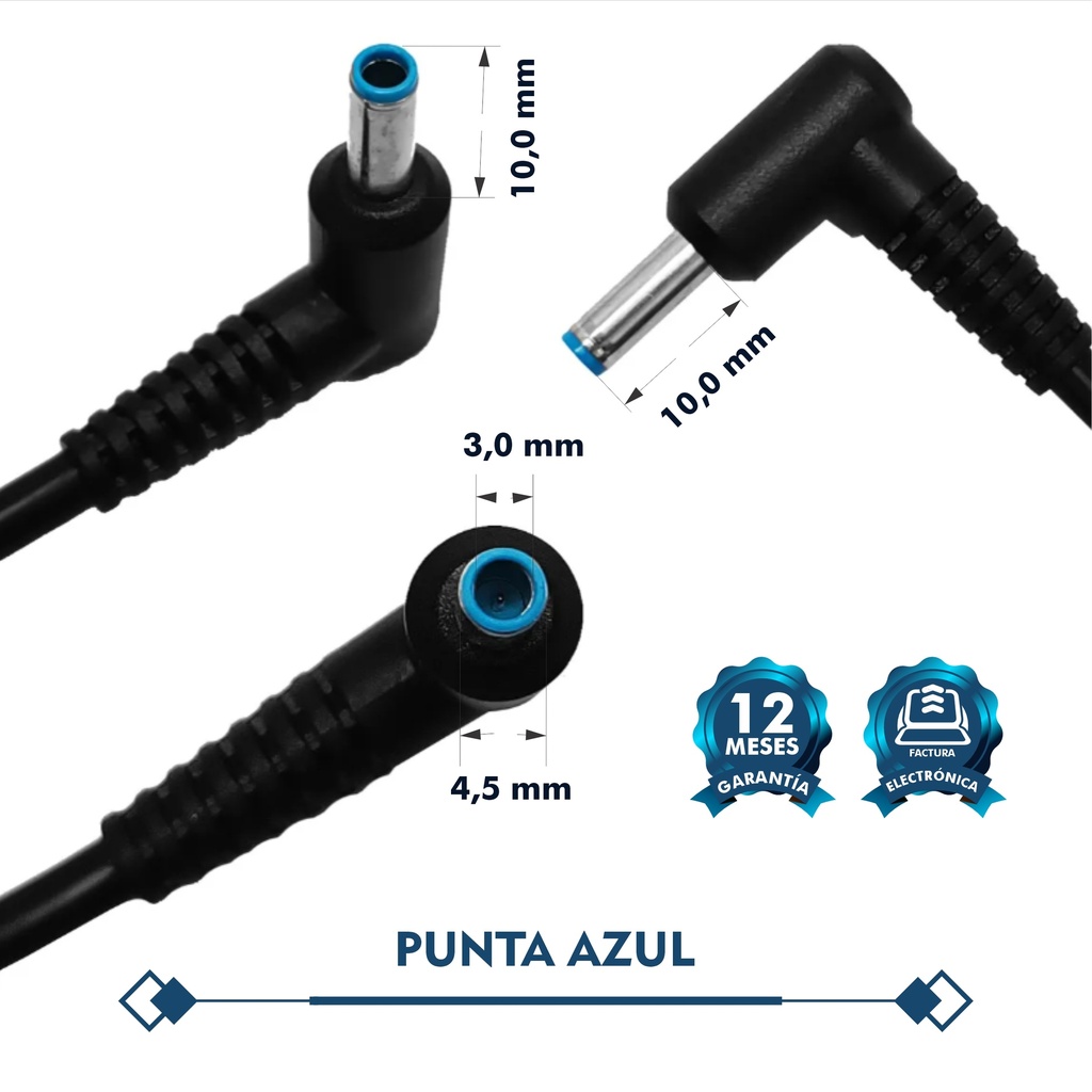 CARGADOR PORTATIL HP SPLIT PUNTA AZUL 19.5V 7.7AMP 4.5*3.0MM HOMOLOGADO