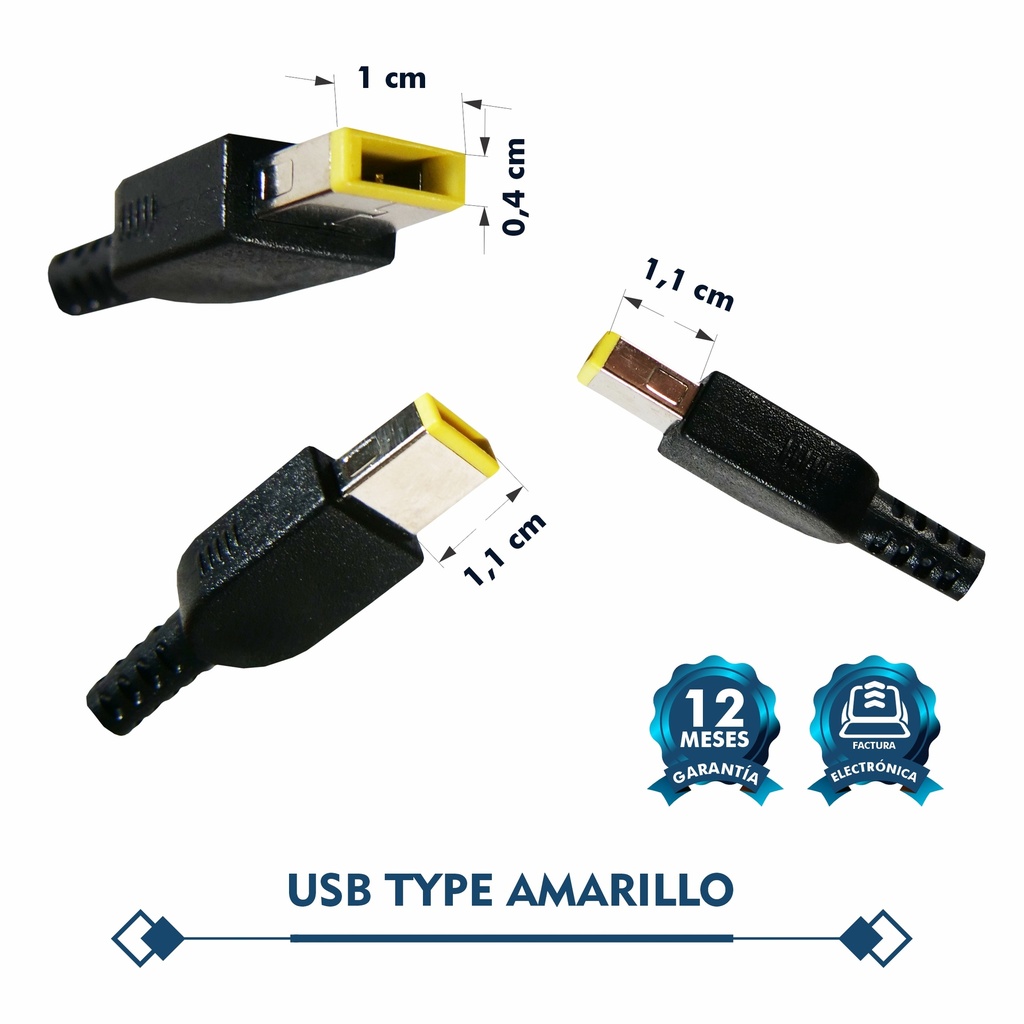 CARGADOR PORTATIL LENOVO 20V 4.5 AMP USB HOMOLOGADO