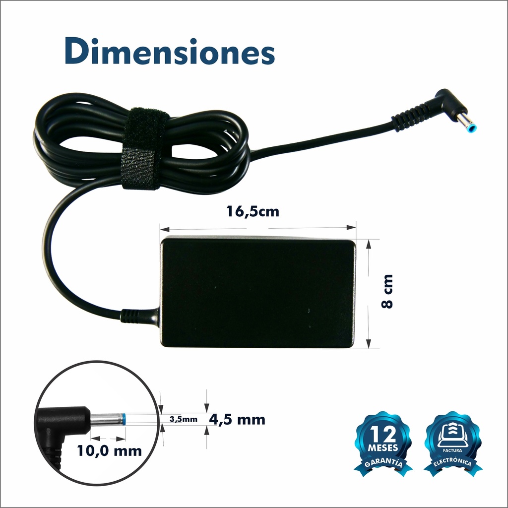 CARGADOR PORTATIL HP PUNTA AZUL 19.5V 3.33AMP 65W ORIGINAL