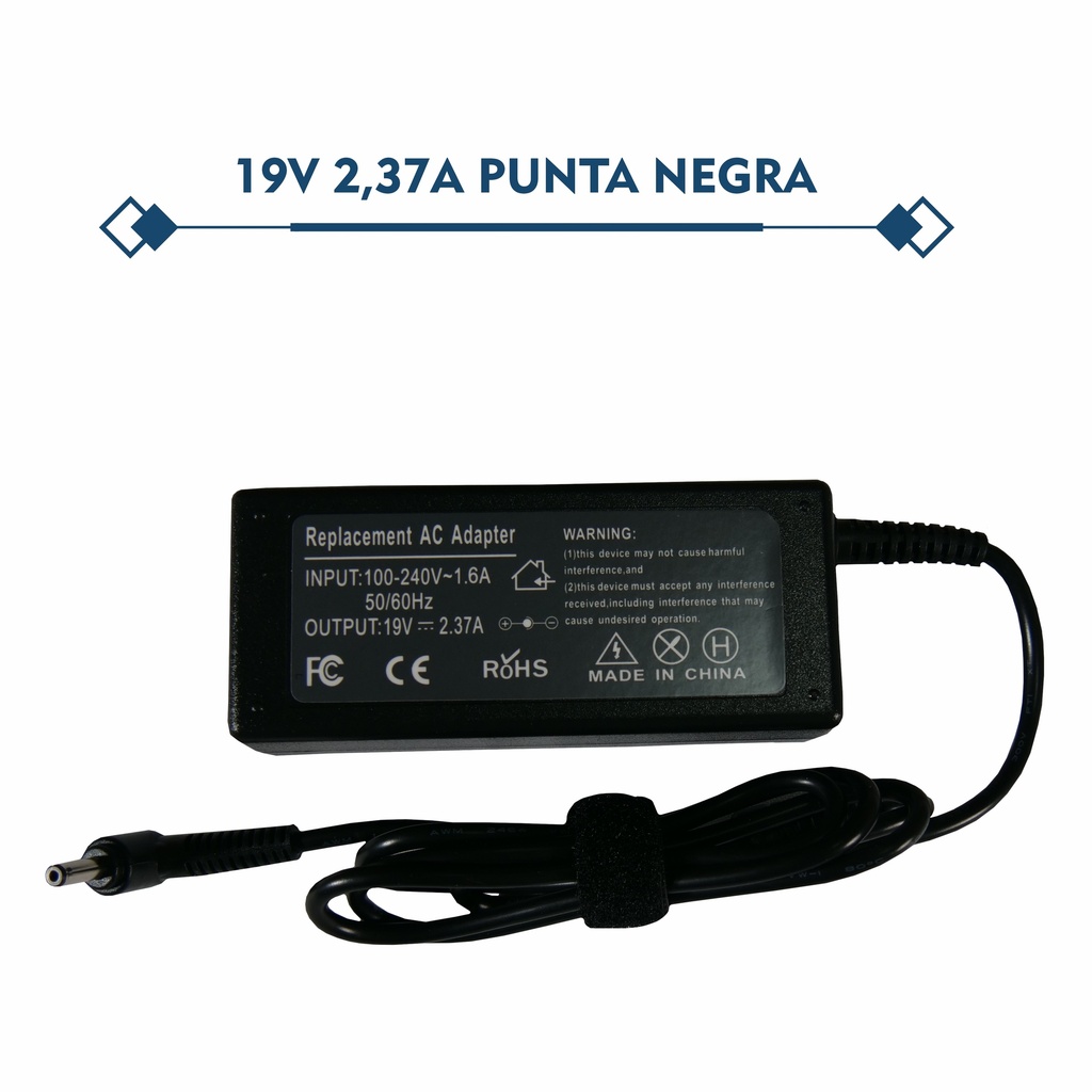 CARGADOR PORTATIL ASUS 19V 2.37 AMP 4.0* 1.35 MM HOMOLOGADO