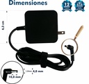CARGADOR PORTATIL ASUS VIVOBOOK 19V 2.37 AMP 4.0*1.35MM TIPO ORIGINAL
